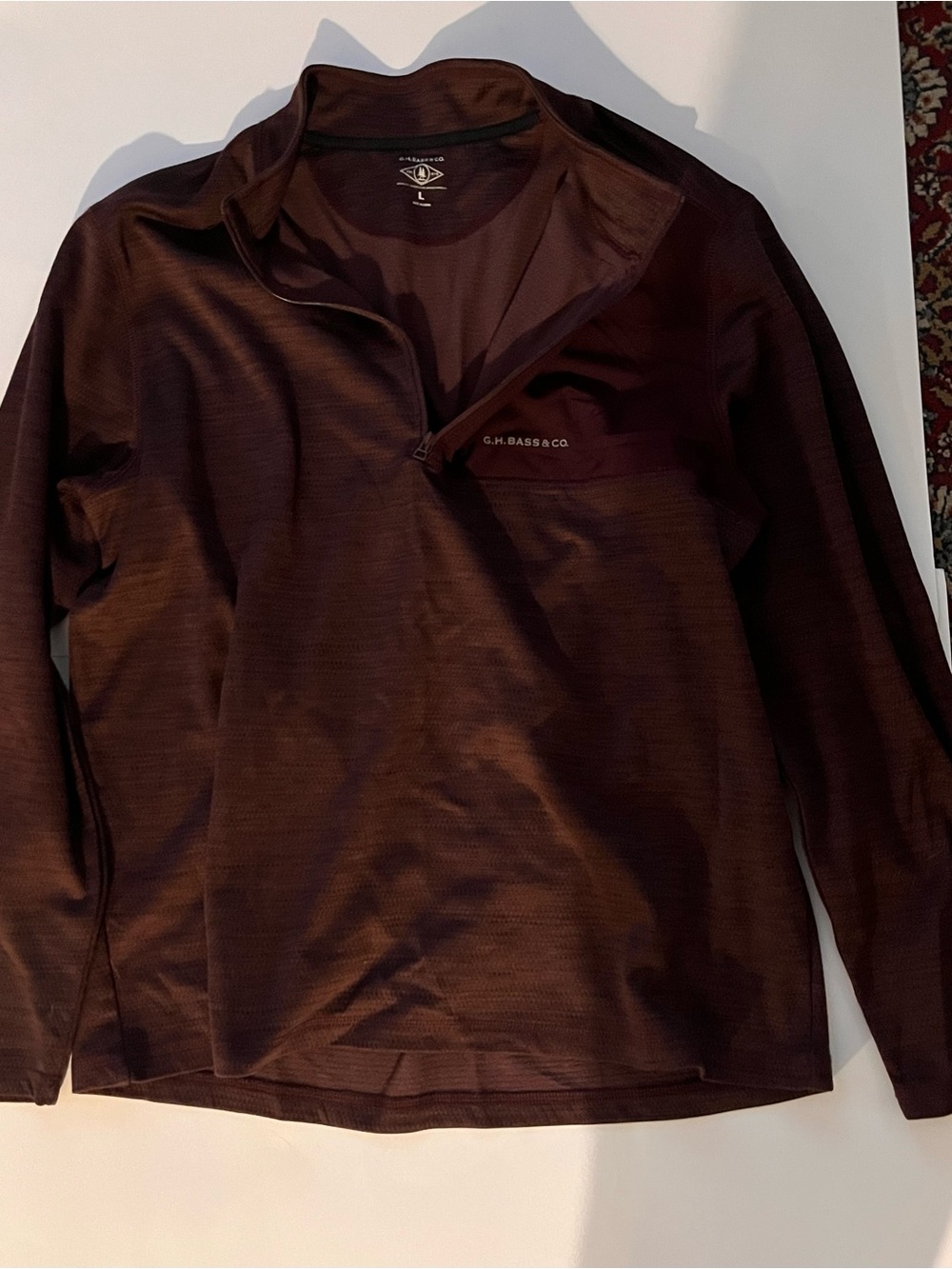 G.H. Bass & Co. Men's Burgundy Quarter-Zip Pullover